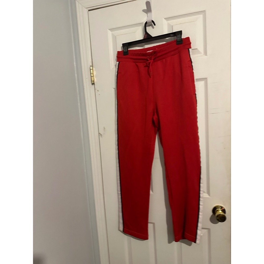Zara Man Red Tracksuit Set Full Zip Jacket and Pants Side Stripe Size Medium